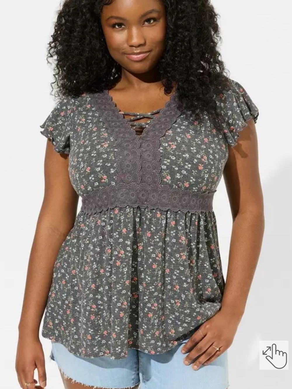 Torrid Babydoll V-Neck Top - 2